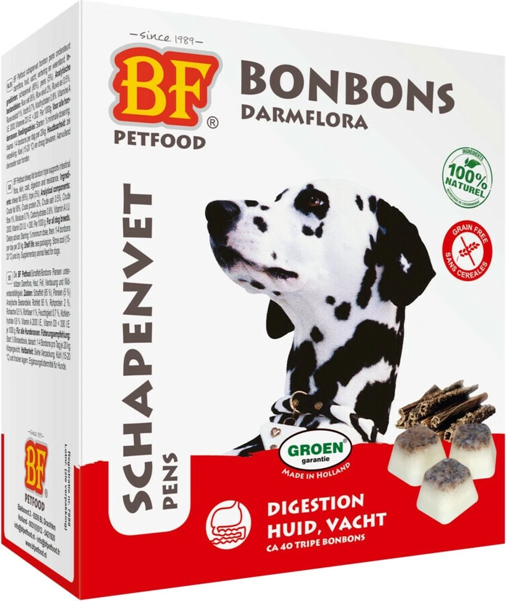 Biofood BF Petfood Schapenvet Bonbons Pens 40 Stuks 1 Biofood BF Petfood Schapenvet Bonbons Pens 40 Stuks