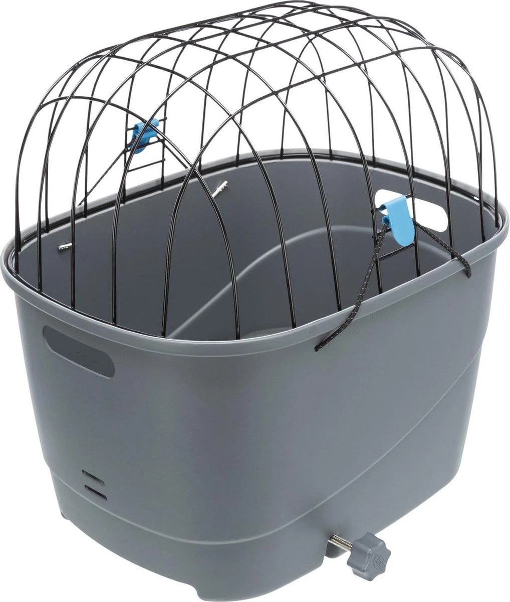 Trixie Fietsmand Voor Bagagedrager Met Draadkoepel Kunststof Grijs (46X36X47 CM)