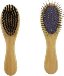 Merkloos Nobleza Dierenborstel - Hondenborstel - Kattenborstel - Tweezijdig - Dubbelzijdig - Hout - Maat L -Hondenbenodigdheden Korting 1021x1200 1