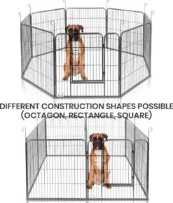 MaxxPet Puppyren - Hondenbench - Hondenren- Puppyren Met 8 Kennelpanelen - Staal -80 X 80 Cm Ø 210 Cm -Hondenbenodigdheden Korting 1023x1200 4