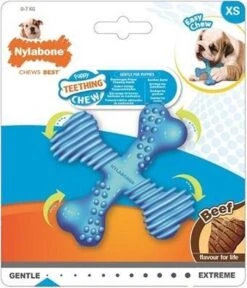 Nylabone Flexi Voor Honden Puppy Teething X Bone Beef Tot 11 Kg -Hondenbenodigdheden Korting 1028x1200 3