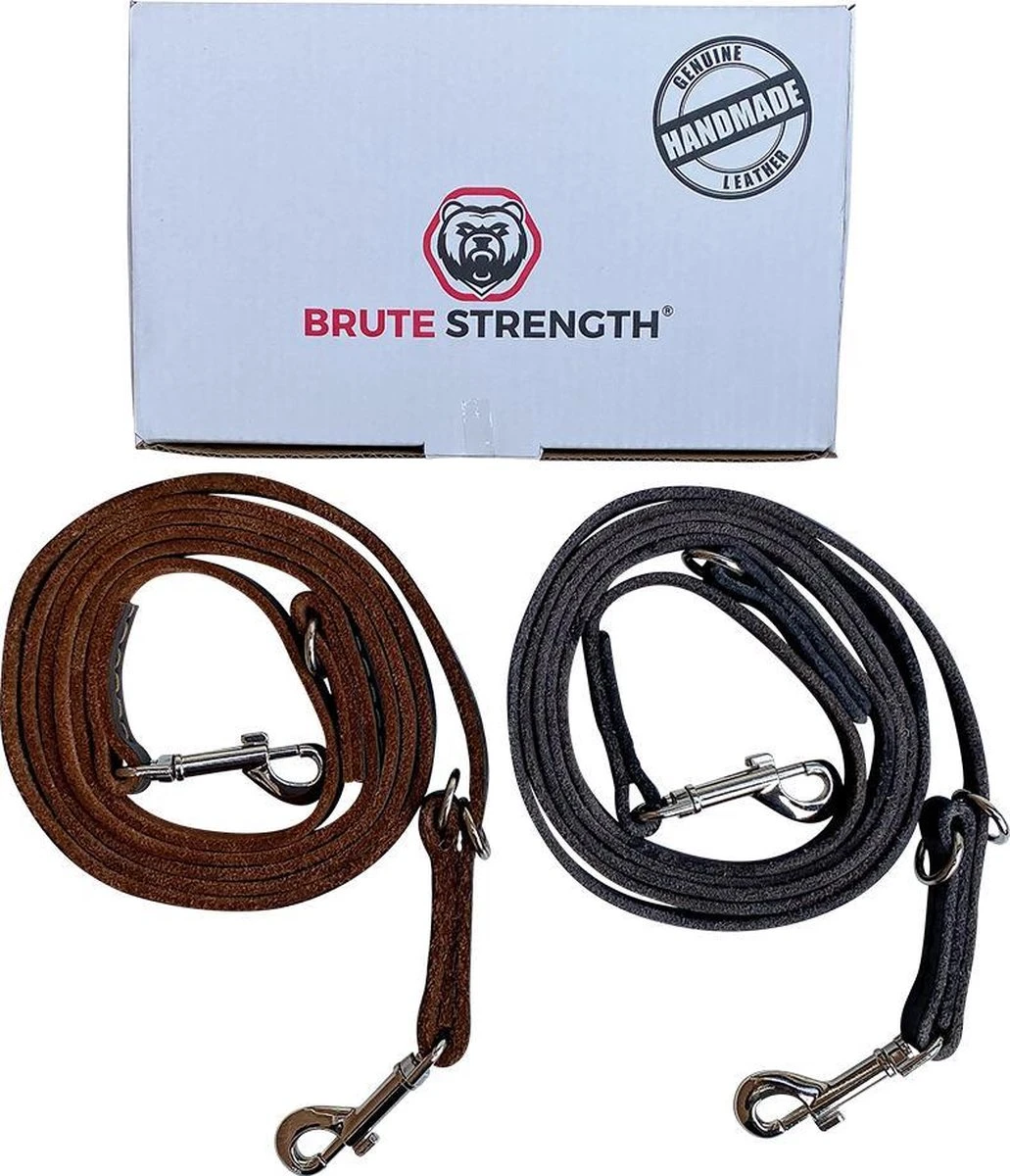 Multifunctionele Hondenriem - 220cm - Bruin - Leren Hondenriem - 100% Volnerfleer - Hondenriem Leer - Leiband Hond 7 Multifunctionele Hondenriem - 220cm - Bruin - Leren Hondenriem - 100% Volnerfleer - Hondenriem Leer - Leiband Hond - Afbeelding 7