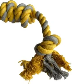 BoDutch Flostouw Hond - Hondenspeelgoed - Trektouw Hond - Hondentouw - Flostouw Hond - 60 Cm - Apporteerspeelgoed - Geel/Grijs -Hondenbenodigdheden Korting 1035x1200 4