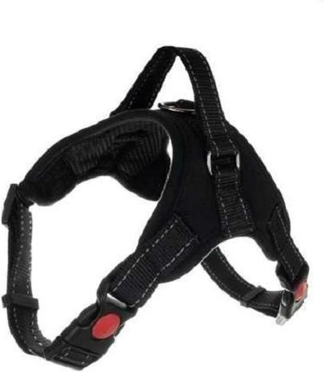 Merkloos Hondentuigje - Anti-Trek Tuig - Hondenharnas - Zwart - Maat M