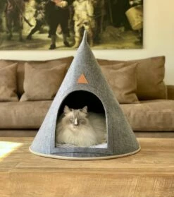 Grey Cat® - Kattenmand - Tipi Kattentent + Kussen - Vilt – Donkergrijs - Ø 57 Cm X 60 Cm 12 Grey Cat® - Kattenmand - Tipi Kattentent + Kussen - Vilt – Donkergrijs - Ø 57 Cm X 60 Cm -Hondenbenodigdheden Korting 1063x1200
