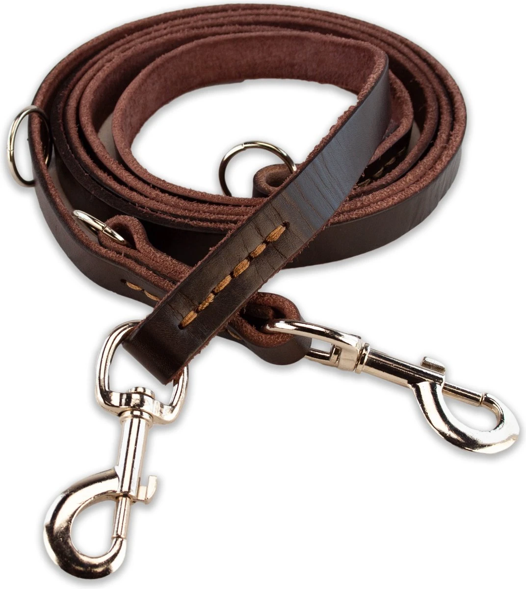 Multifunctionele Hondenriem - 220cm - Bruin - Leren Hondenriem - 100% Volnerfleer - Hondenriem Leer - Leiband Hond 1 Multifunctionele Hondenriem - 220cm - Bruin - Leren Hondenriem - 100% Volnerfleer - Hondenriem Leer - Leiband Hond