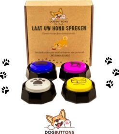Dogbuttons® – PETIFY PREMIUM Praatknoppen –4 Stuks - Praatknop – Hond – Opneembare Knoppen – Hond Praten – Hondentraining – Praatknoppen – Dog Button – Hondenknop – Huisdier – Honden Speelgoed Intelligentie – Praten Met Hond – Laat Uw Hond Spreken! -Hondenbenodigdheden Korting 1075x1200 11