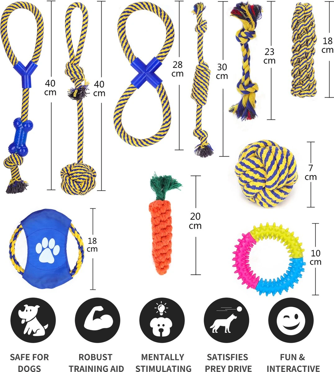 Nobleza Honden Speelgoed Set PLJ - 10 Stuks 4 Nobleza Honden Speelgoed Set PLJ - 10 Stuks - Afbeelding 4