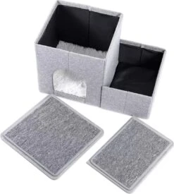 2-in-1 Hondenhuis & Hondentrap - Voor Binnen - Huisdieren Huisje - Hondenmand - Kattenmand - 67.5x40x37.5 Cm - Grijs 8 2-in-1 Hondenhuis & Hondentrap - Voor Binnen - Huisdieren Huisje - Hondenmand - Kattenmand - 67.5x40x37.5 Cm - Grijs -Hondenbenodigdheden Korting 1077x1200