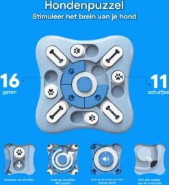 Honden Speelgoed Intelligentie – Hondenpuzzel - Interactieve Training – Voorkomt Verveling – 16 Vakjes – 11 Verplaatsbare Schuifjes - Denkspelletjes Voor Honden - Anti Schrokbak Hond – LumifyMe -Hondenbenodigdheden Korting 1098x1200 5