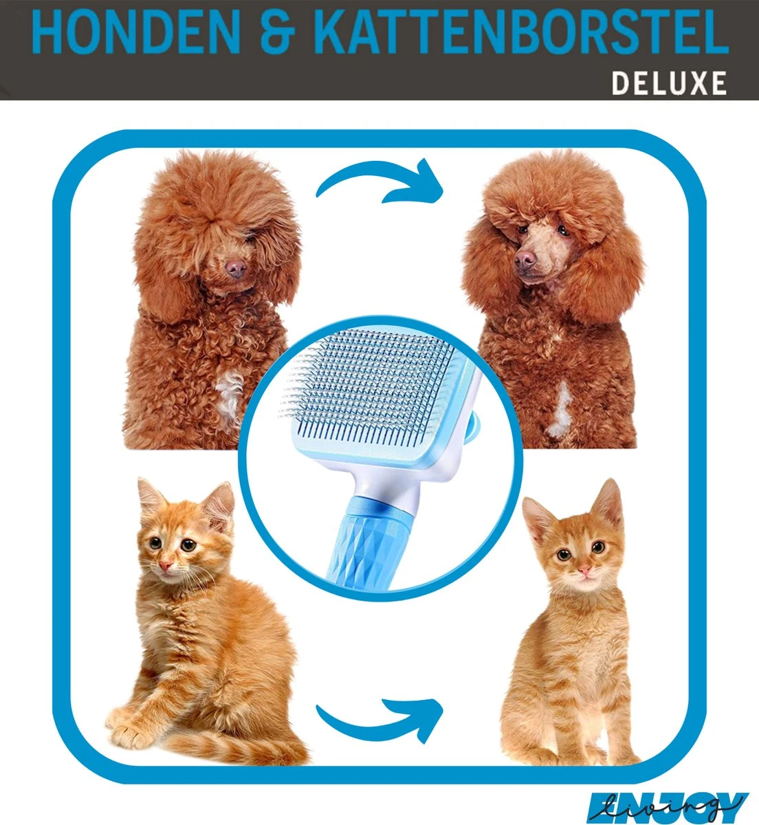 Professionele Kattenborstel/Hondenborstel + BONUS - Bovenvacht | Ondervacht - Langharige | Kortharige - Haarverwijderaar Voor Huisdieren - Kattenkam - Hondenkam 8 Professionele Kattenborstel/Hondenborstel + BONUS - Bovenvacht | Ondervacht - Langharige | Kortharige - Haarverwijderaar Voor Huisdieren - Kattenkam - Hondenkam - Afbeelding 8