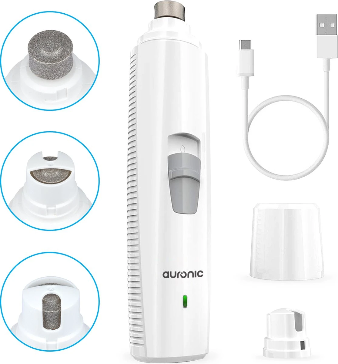 Auronic Elektrische Nagelvijl - Voor Dieren - Oplaadbaar - Draadloos - Diamant Vijlkop - Hond/Katten - Wit 1 Auronic Elektrische Nagelvijl - Voor Dieren - Oplaadbaar - Draadloos - Diamant Vijlkop - Hond/Katten - Wit