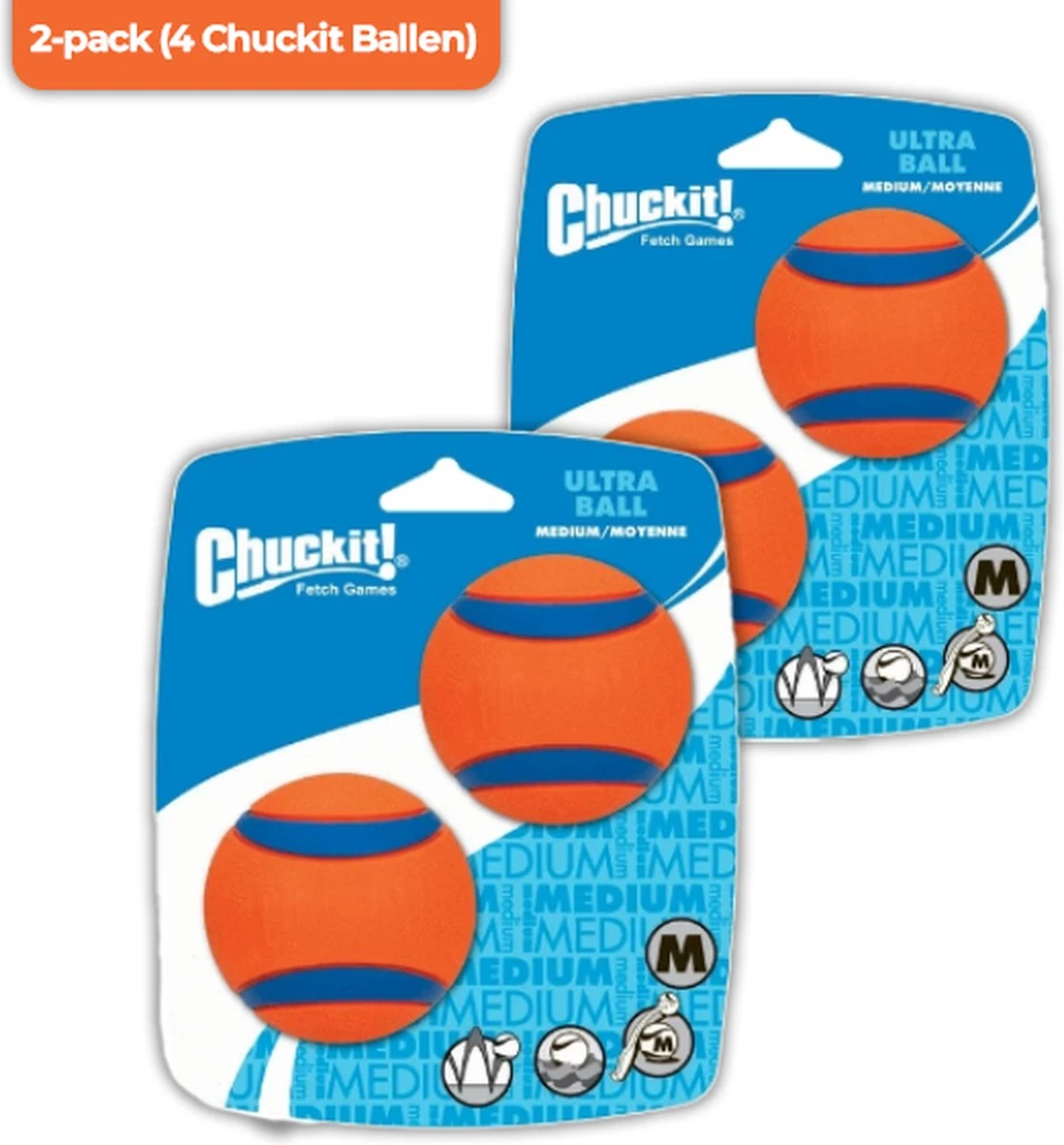 Chuckit! Ultra Ball M – Honden Speelgoed – Hondenbal– Drijft Op Water – Stuitert – Veilig Voor Gebit – Honden Bal – Ideaal Met De Ballenwerper – Ø 6cm – Oranje/Blauw – Hondenspeeltjes– 4-Pack 1 Chuckit! Ultra Ball M – Honden Speelgoed – Hondenbal– Drijft Op Water – Stuitert – Veilig Voor Gebit – Honden Bal – Ideaal Met De Ballenwerper – Ø 6cm – Oranje/Blauw – Hondenspeeltjes– 4-Pack