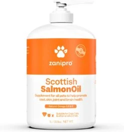 Aerend - Zalmolie Voor Honden En Katten - Zanipro® 500 Ml - 100% Visolie Op Schotse Zalmolie - Glanzende Vacht - Voedingssupplement - Anti-jeuk - Gezonde Bron Van Omega 3, 6 & 9 - Behandeling Voor Fretten En Paarden