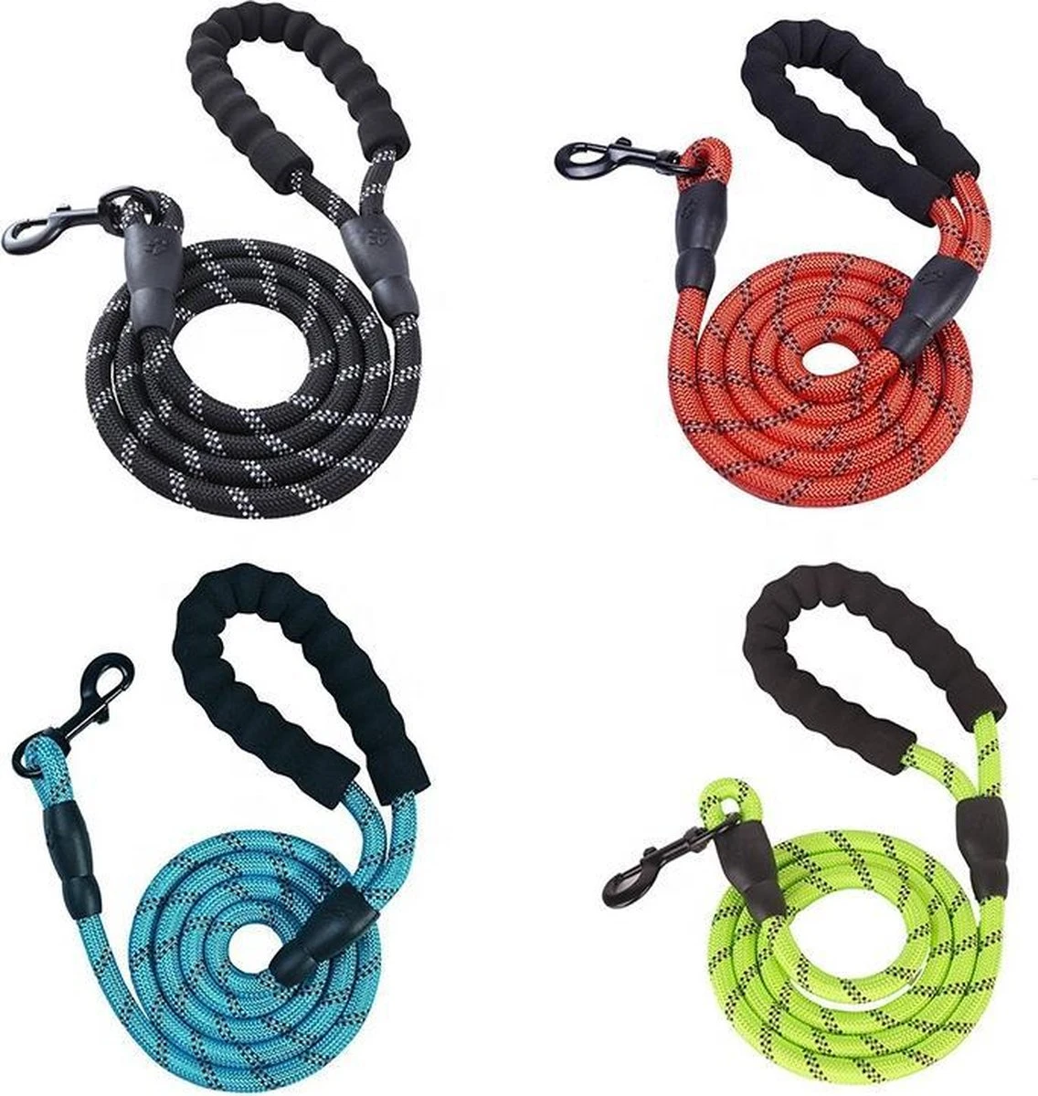 Merkloos Reflecterende Hondenriem – Nylon Hondenlijn – Honden Riem Met Fijn Handvat – Zwart – 150CM - 1,2CM Dik! 2 Merkloos Reflecterende Hondenriem – Nylon Hondenlijn – Honden Riem Met Fijn Handvat – Zwart – 150CM - 1,2CM Dik! - Afbeelding 2