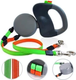 Merkloos Dubbele Hondenriem Voor Twee Honden - Grijs - Tot 22 Kg (per Hond) - 300 Cm -Hondenbenodigdheden Korting 1139x1200 6