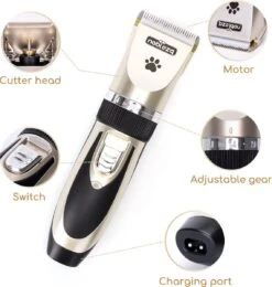 Nobleza B78 - Dieren Tondeuse Set - 4 Opzetkammen - Voor Huisdieren Katten & Honden - Draadloos -Hondenbenodigdheden Korting 1141x1200