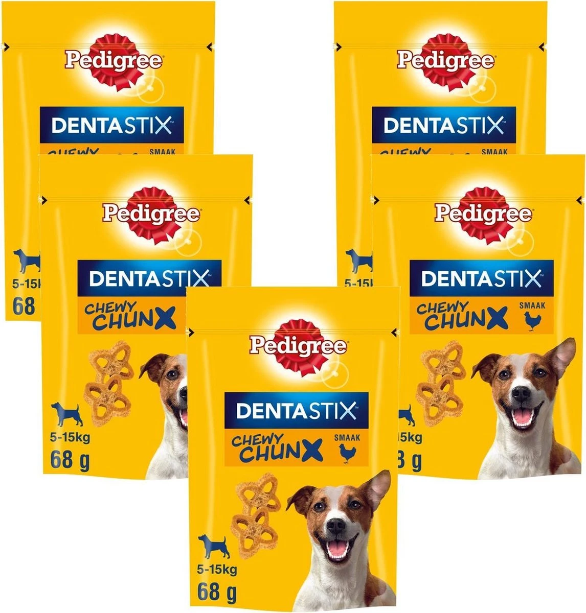 Pedigree Dentastix Chewy Chunx Hondensnacks Mini - Kip - 5 X 68 Gr 2 Pedigree Dentastix Chewy Chunx Hondensnacks Mini - Kip - 5 X 68 Gr - Afbeelding 2