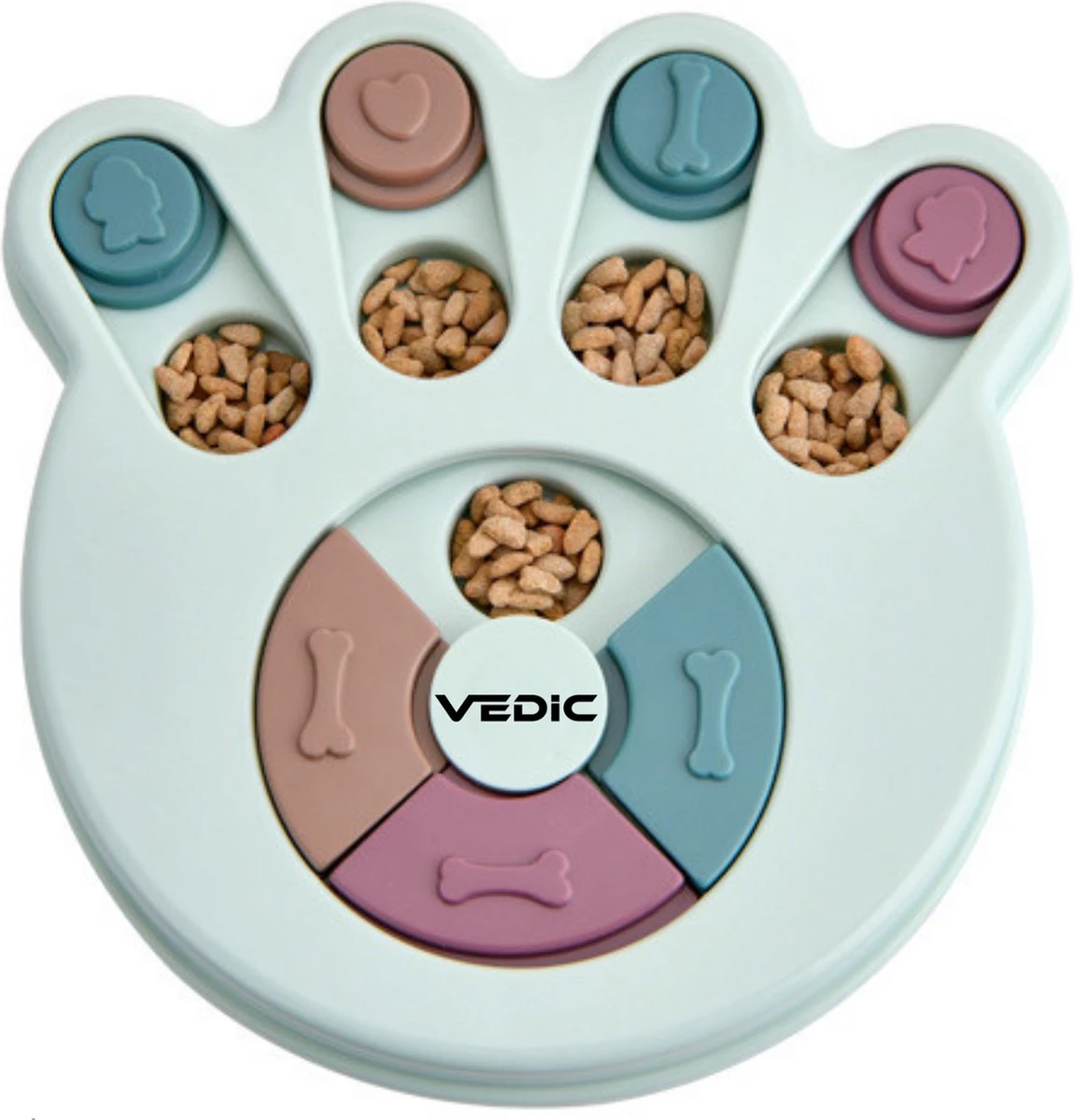VEDIC® - Hondenpuzzel Hondenpoot Blauw - Intelligentiespeelgoed - Verschuifbare Verstopplekken - 23x23cm 1 VEDIC® - Hondenpuzzel Hondenpoot Blauw - Intelligentiespeelgoed - Verschuifbare Verstopplekken - 23x23cm