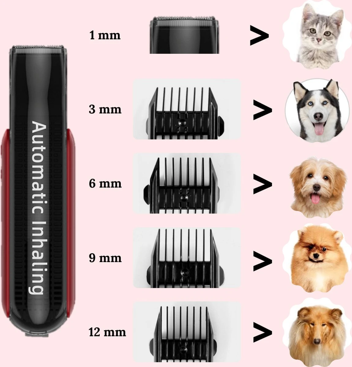 Pet Lovers - Hondentondeuse - Hondentondeuse - Automatische Inhalerende Haren - Dierentondeuse - Hondentrimmer - Hondentondeuse Dikke Vacht - Tondeuse Voor Honden - Hondentondeuse - Draadloos - 2 Opzetkammen - Honden En Katten Tondeuse 4 Pet Lovers - Hondentondeuse - Hondentondeuse - Automatische Inhalerende Haren - Dierentondeuse - Hondentrimmer - Hondentondeuse Dikke Vacht - Tondeuse Voor Honden - Hondentondeuse - Draadloos - 2 Opzetkammen - Honden En Katten Tondeuse - Afbeelding 4