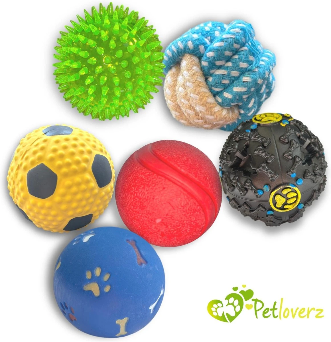 Petloverz Ballen Set - Honden Speelgoed - Intelligentie - Ballen - 6 Stuks 1 Petloverz Ballen Set - Honden Speelgoed - Intelligentie - Ballen - 6 Stuks