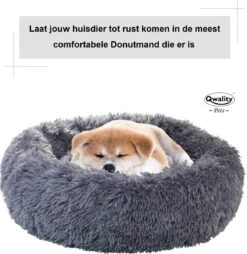 Hondenmand Donut – 60 Cm - Honden Mand – Pluche – Fluffy – Extra Zacht - Hondenkussen – Kattenkussen – Bed - Wasbaar Met Rits – Hondenmanden – Rond – Bank – Grijs - Qwality -Hondenbenodigdheden Korting 1166x1200 5