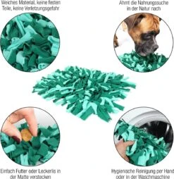 Bella & Balu Snuffelmat Voor Honden (45 X 30 Cm) - Het Snuffelmatten Dient Als Interactief Zoekspel, Bevordert Het Natuurlijk Zoeken Naar Voedsel En Traint De Reukzin Van Uw Hond (Groen) -Hondenbenodigdheden Korting 1166x1200 8