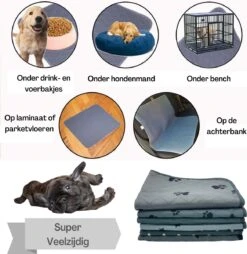 Sharon B - Puppy Training Pad - Plasmat - Beige Met Botjesprint - 80x90 Cm - Hondentoilet - Herbruikbaar - Wasbaar -Hondenbenodigdheden Korting 1167x1200 8