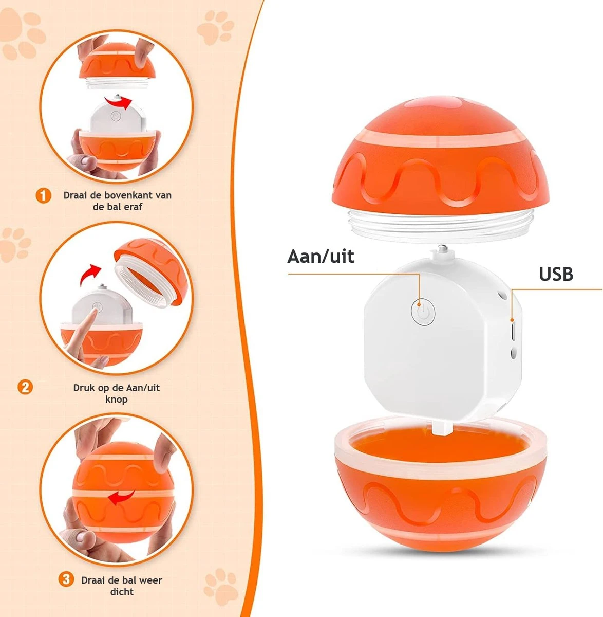 Good Experience Interactieve Hondenbal 3.0 – Honden Speelgoed Intelligentie – Puppy Speelgoed – Hondenspeeltjes – De Enige Die Werkt Met Afstandsbediening – De Veilige Bal Voor Jouw Hond – One Size – Oranje 8 Good Experience Interactieve Hondenbal 3.0 – Honden Speelgoed Intelligentie – Puppy Speelgoed – Hondenspeeltjes – De Enige Die Werkt Met Afstandsbediening – De Veilige Bal Voor Jouw Hond – One Size – Oranje - Afbeelding 8