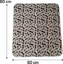 Sharon B - Puppy Training Pad - Plasmat - Beige Met Botjesprint - 80x90 Cm - Hondentoilet - Herbruikbaar - Wasbaar -Hondenbenodigdheden Korting 1176x1200 6