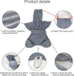 Super Absorberende Honden Badjas Grijs Maat L -Hondenbenodigdheden Korting 1178x1200 1