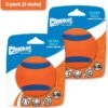 Chuckit! Ultra Ball L – Honden Speelgoed – Apporteren – Drijft Op Water – Stuitert – Veilig Voor Gebit – Honden Bal – Ideaal Met De Ballenwerper – Ø 7cm – Oranje/Blauw – Apporteerspeelgoed – 2-Pack