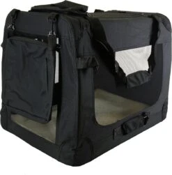 Auto Bench ReisBench Nylon Bench - Honden Bench XL Zwart 81x58x58cm | Stoffen Bench | Vouwbench | Softbench - Honden 25-35kilo