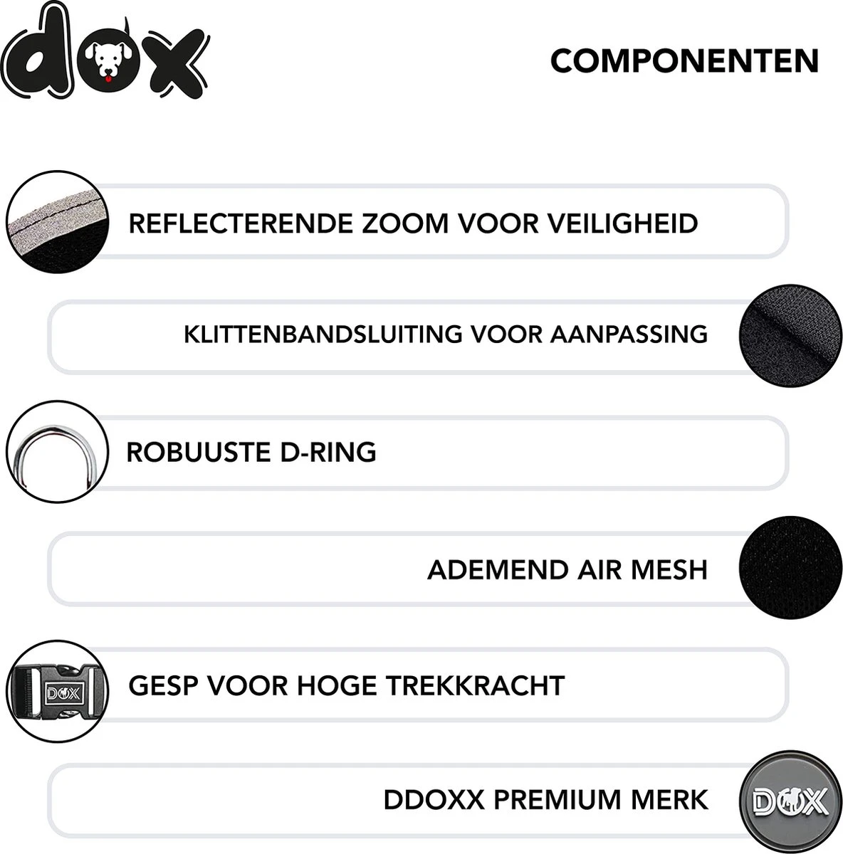 DDOXX Borstharnas Air Mesh, Step-In, Reflecterend | Vele Kleuren | Voor Kleine, Middelgrote En Middelgrote Honden | Hondenharnas Hond Kat Puppy | Kattenharnas Puppy Harnas | Zwart, M 4 DDOXX Borstharnas Air Mesh, Step-In, Reflecterend | Vele Kleuren | Voor Kleine, Middelgrote En Middelgrote Honden | Hondenharnas Hond Kat Puppy | Kattenharnas Puppy Harnas | Zwart, M - Afbeelding 4