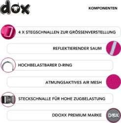 DDOXX Hondenharnas, Reflecterend, Verstelbaar, Breakaway | Borstharnas Voor Klein, Middelgroot | Hondenharnas Hond Kat Puppy Auto | Kattenharnas Puppy Harnas | Roze Roze, S -Hondenbenodigdheden Korting 1184x1200 13