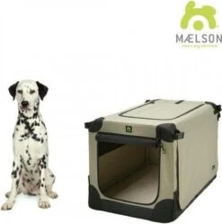 Maelson Soft Kennel - Robuuste Hondenbench Van Zacht Materiaal - Opvouwbare Kennel Met Stevig Stalen Binnenframe - Beige/zwart - XXS / XS / S / M / L / XL / XXL - 92 L -Hondenbenodigdheden Korting 1188x1200 10