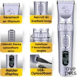 AVE Pets® Volledige Hondentondeuse Set Met Display - Draadloos Tondeuse - Scheerapparaat Voor Je Hond Of Kat - Huisdier Trimmer - Dierentondeuse - Dieren Verzorging 12 AVE Pets® Volledige Hondentondeuse Set Met Display - Draadloos Tondeuse - Scheerapparaat Voor Je Hond Of Kat - Huisdier Trimmer - Dierentondeuse - Dieren Verzorging -Hondenbenodigdheden Korting 1189x1200 4