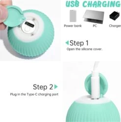 Merkloos Pecute® Elektrische Speelbal - Slimme Interactieve Zelfrollende Bal - Kat En Hond Speelgoed - Kattenspeelgoed - Blauw -Hondenbenodigdheden Korting 1194x1200 20