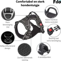 Filo Anti Trek Hondentuig L Met Hondenriem - Y Tuig Hond - Easy Walk Hondenharnas Large + Hondenlijn - Hondentuigje Verstelbaar - Leiband - Honden Tuigje - Riem -Hondenbenodigdheden Korting 1194x1200 24