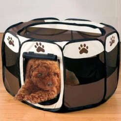 Opvouwbare Puppyren Bruin 90x90x60cm - Puppytent - Dogs&Co 7 Opvouwbare Puppyren Bruin 90x90x60cm - Puppytent - Dogs&Co -Hondenbenodigdheden Korting 1196x1200 19