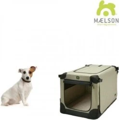 Maelson Soft Kennel - Robuuste Hondenbench Van Zacht Materiaal - Opvouwbare Kennel Met Stevig Stalen Binnenframe - Beige/zwart - XXS / XS / S / M / L / XL / XXL - 92 L -Hondenbenodigdheden Korting 1197x1200 28
