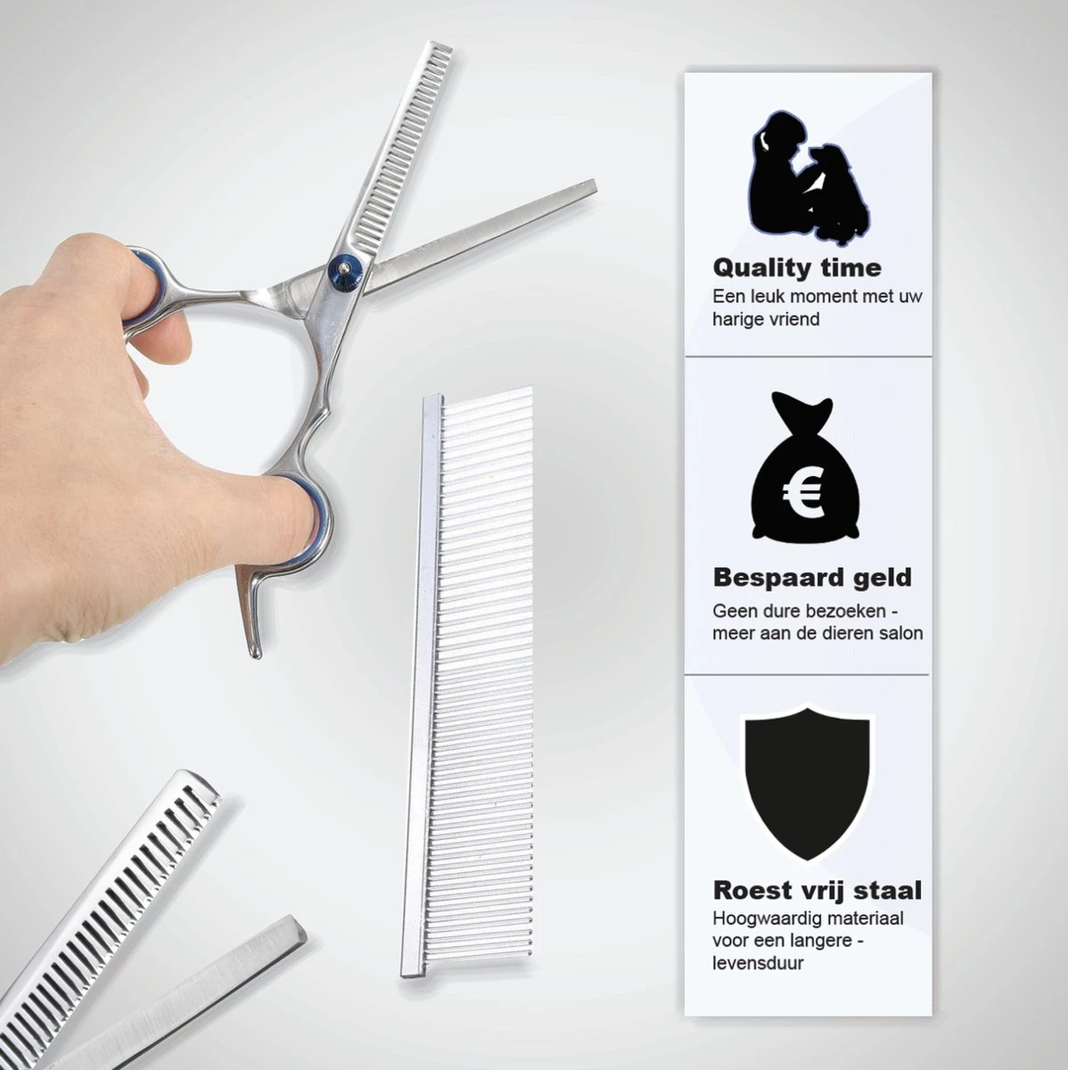 VoordeelShop 7-Delige Huisdier Knipset Met Etui - Trimmen Hond - Honden Schaar - Effileerschaar Hond - Huisdier Trimmer - Huisdier Knippen - Knipschaar Haar - Haar Schaar - Kapper - Kapperset - Scharenset 2 VoordeelShop 7-Delige Huisdier Knipset Met Etui - Trimmen Hond - Honden Schaar - Effileerschaar Hond - Huisdier Trimmer - Huisdier Knippen - Knipschaar Haar - Haar Schaar - Kapper - Kapperset - Scharenset - Afbeelding 2