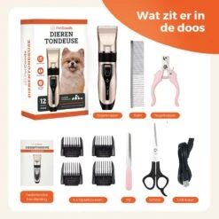 PetGoods Hondentondeuse - 10 Delige Set - Katten & Honden - Draadloos - Low Noise - Incl. Schaar, Nagelknipper, Vijl & Kam -Hondenbenodigdheden Korting 1199x1200 6