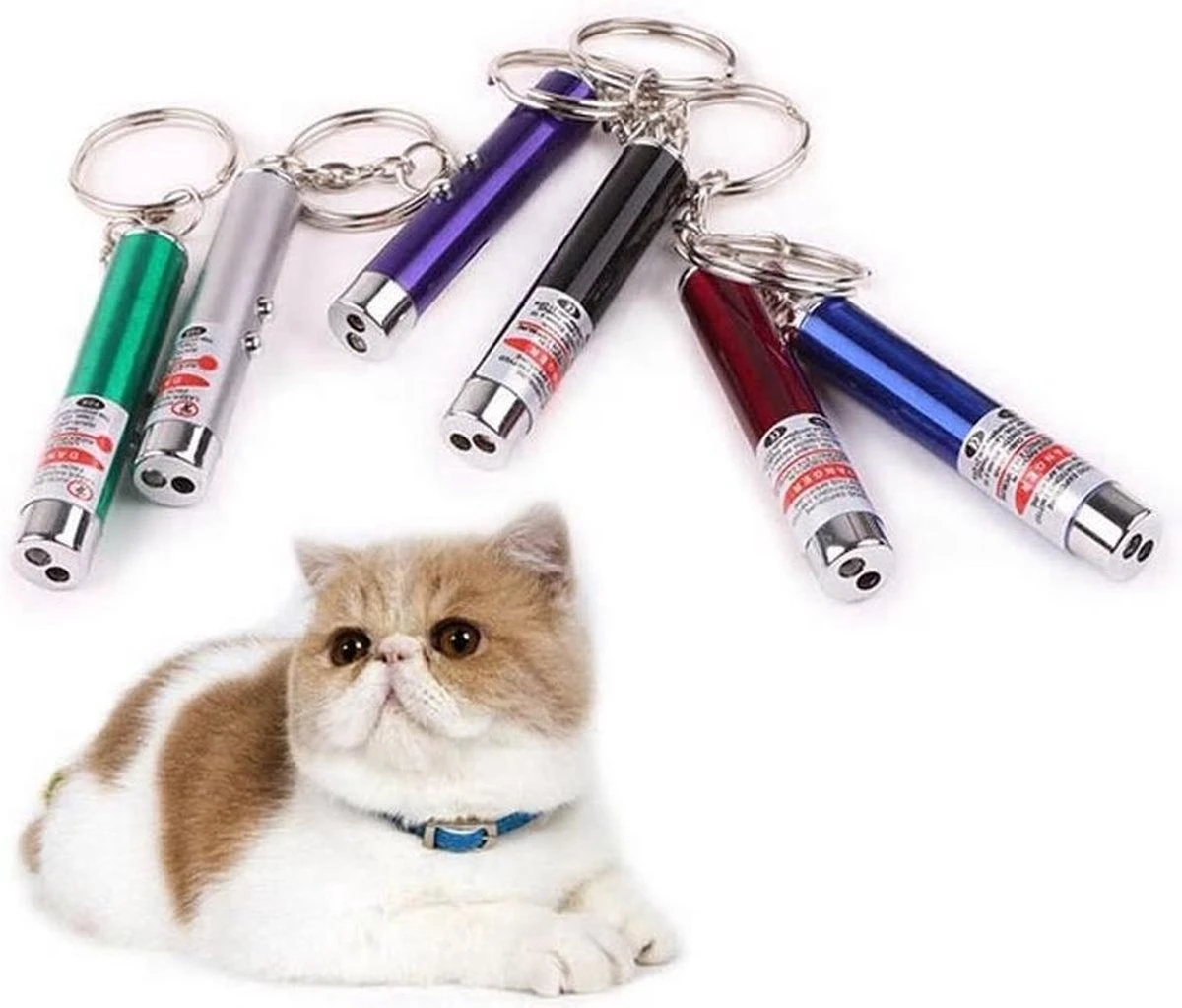 Katten Laser - Lampje Voor De Kat - 2 In 1 - Laser + Wit Lampje - Met Hanger - Katten / Honden Laserlamp - Mini - Sleutelhanger 3 Katten Laser - Lampje Voor De Kat - 2 In 1 - Laser + Wit Lampje - Met Hanger - Katten / Honden Laserlamp - Mini - Sleutelhanger - Afbeelding 3