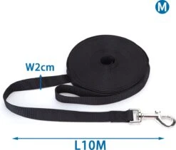 Nobleza Trainingslijn - Longeerlijn - Sleeplijn - Hondenlijn - Trainingslijn Hond - Speurlijn - 10 Meter - Zwart -Hondenbenodigdheden Korting 1200x1026 5