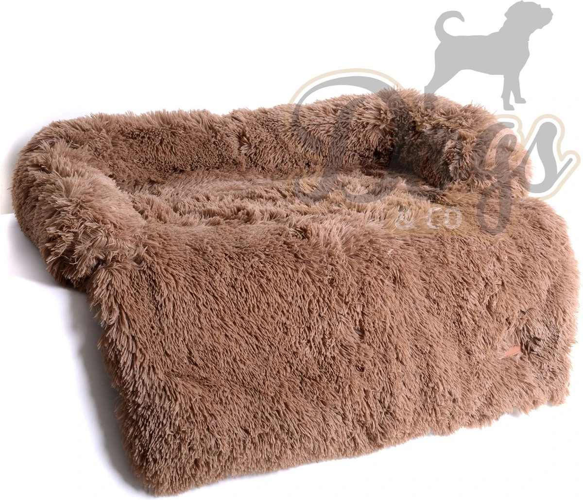 Dogs&Co Zachte Fluffy Hondenmat Voor Bank Maat L Khaki 120x90cm - Hondenmand 1 Dogs&Co Zachte Fluffy Hondenmat Voor Bank Maat L Khaki 120x90cm - Hondenmand