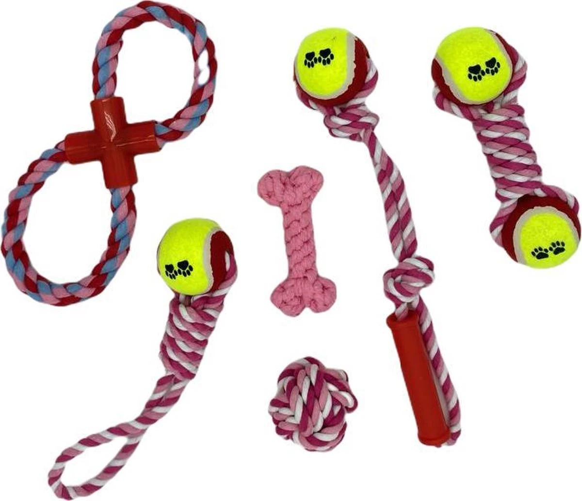 Honden Speelgoed - Puppy Speelgoed - 11 Stuks - Roze - 1 Speeltje Gratis - Honden Knuffel - Trektouw - Honden Speeltjes 6 Honden Speelgoed - Puppy Speelgoed - 11 Stuks - Roze - 1 Speeltje Gratis - Honden Knuffel - Trektouw - Honden Speeltjes - Afbeelding 6
