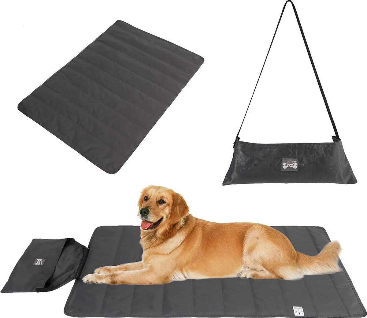 Honden Reisdeken In Handige Tas - Dierendeken - Zwart - 100x70CM - Makkelijk Meenemen 1 Honden Reisdeken In Handige Tas - Dierendeken - Zwart - 100x70CM - Makkelijk Meenemen