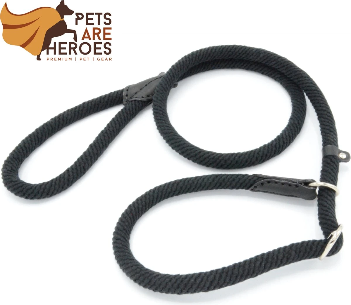 Sliplijn Met Stop - 2 Meter - Zwart - Verstevigd - Roestvrij Staal - Verstelbaar - Hondenriem - Trainingslijn Voor Honden - Touw - Touwlijn - Lijn - Made In Portugal 1 Sliplijn Met Stop - 2 Meter - Zwart - Verstevigd - Roestvrij Staal - Verstelbaar - Hondenriem - Trainingslijn Voor Honden - Touw - Touwlijn - Lijn - Made In Portugal