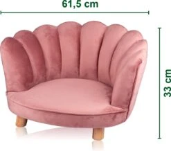 Maxxpro Katten- En Hondenstoel - Roze - Verhoogd Met Houten Poten - Fluweel Materiaal - 61.5 X 52 X 33 CM - Huisdieren Tot 80 KG -Hondenbenodigdheden Korting 1200x1057 7